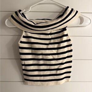 H&M off-the-shoulder striped sweater top Size XS
